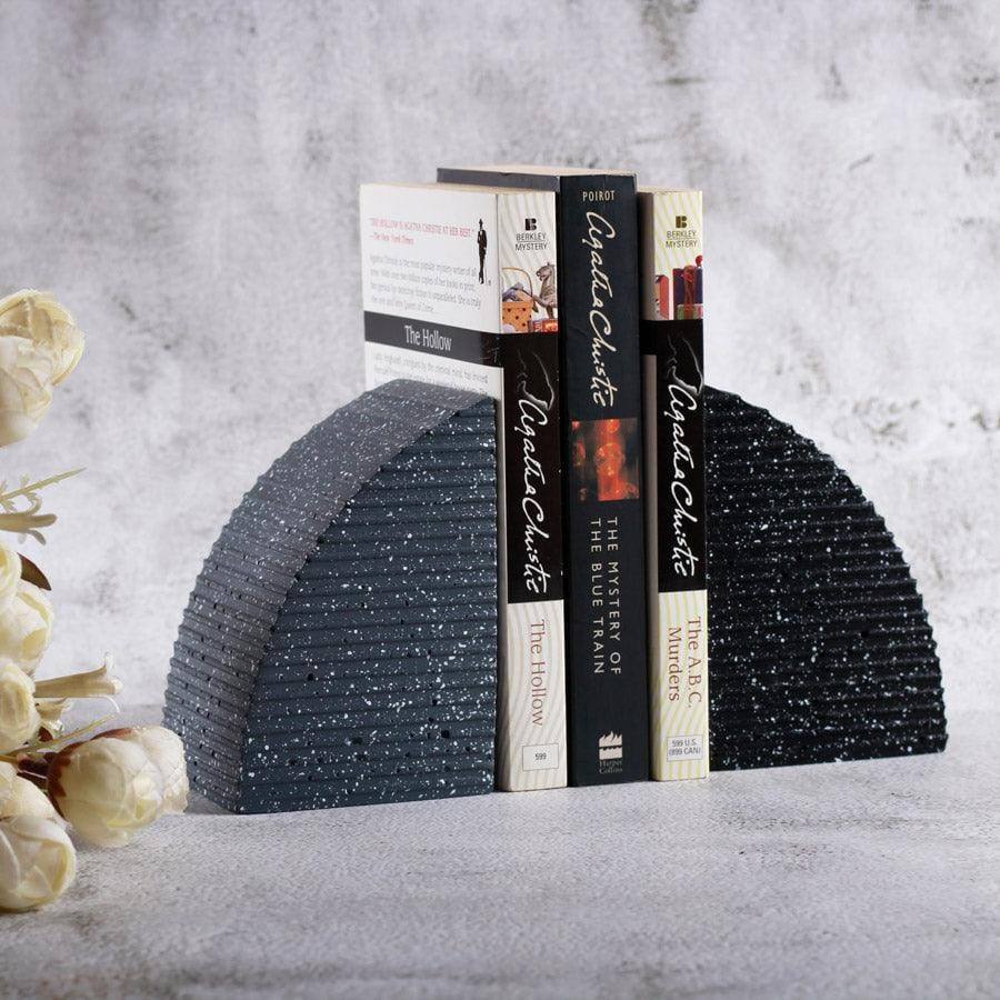 Arc Speckled Bookends Set of 2 - Grey Black - Image 3