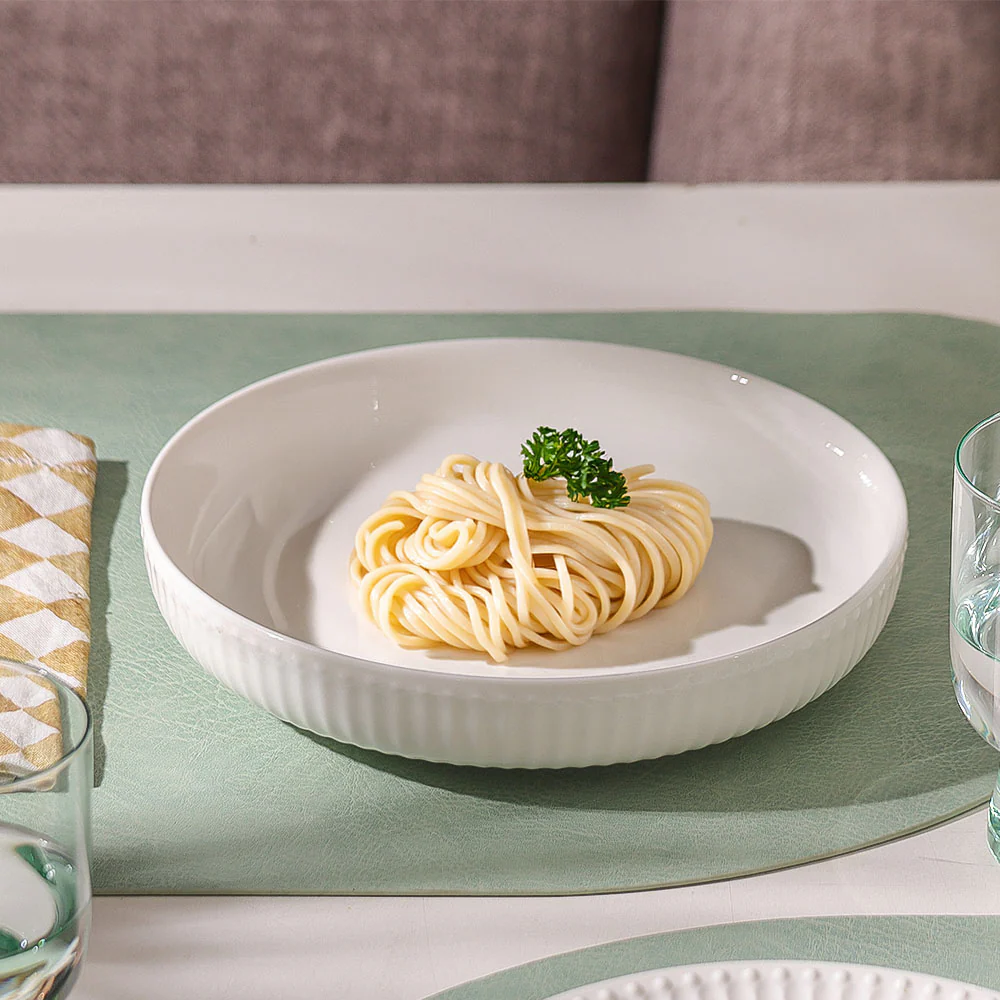 Aria Ceramic Serving Plate - White - Image 4