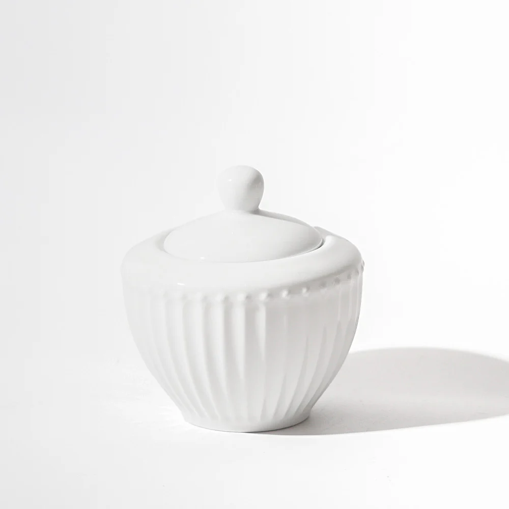 Aria Ceramic Sugar Bowl - White - Image 3
