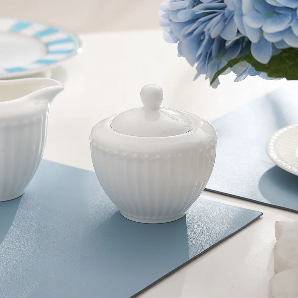 Aria Ceramic Sugar Bowl - White - Image 4