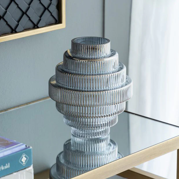 Aria Short Glass Vases, Set of 2 - Smokey Grey - Image 5
