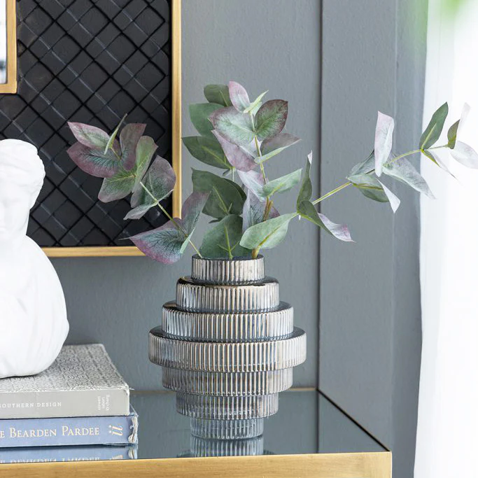 Aria Short Glass Vases, Set of 2 - Smokey Grey - Image 6