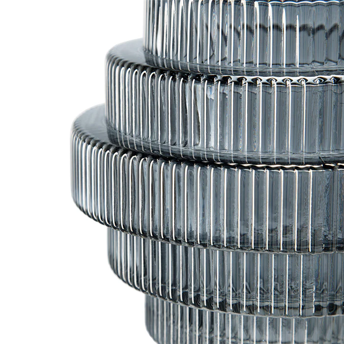 Aria Short Glass Vases, Set of 2 - Smokey Grey - Image 9