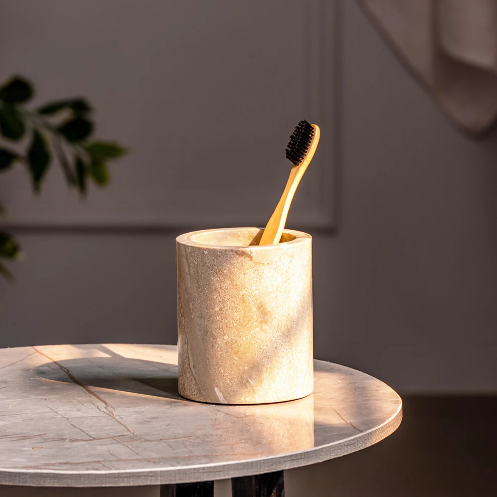 Arizona Marble Toothbrush Tumbler - Beige - Image 2