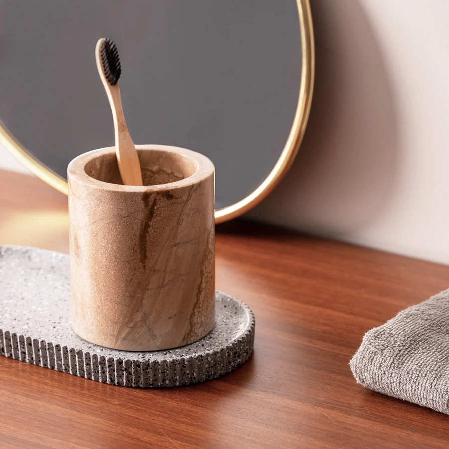 Arizona Marble Toothbrush Tumbler - Beige - Image 4