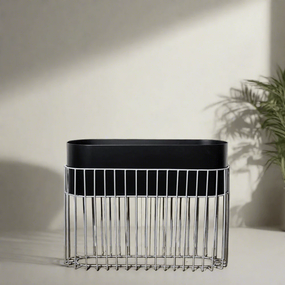 Arlo Indoor Metal Planter with Stand - Matte Black - Image 4