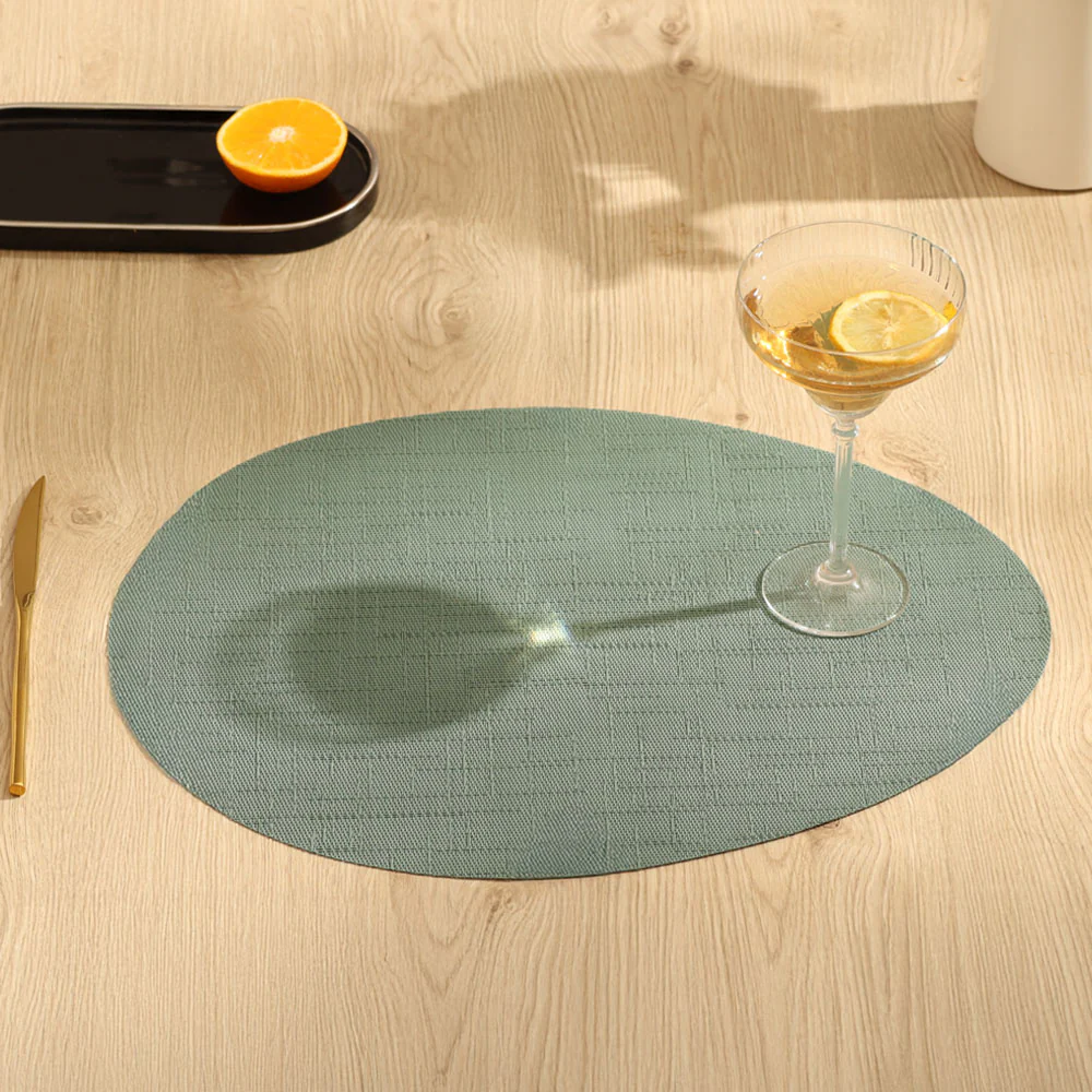 Arrondi Oval Placemats, Set of 2 - Jade - Image 2