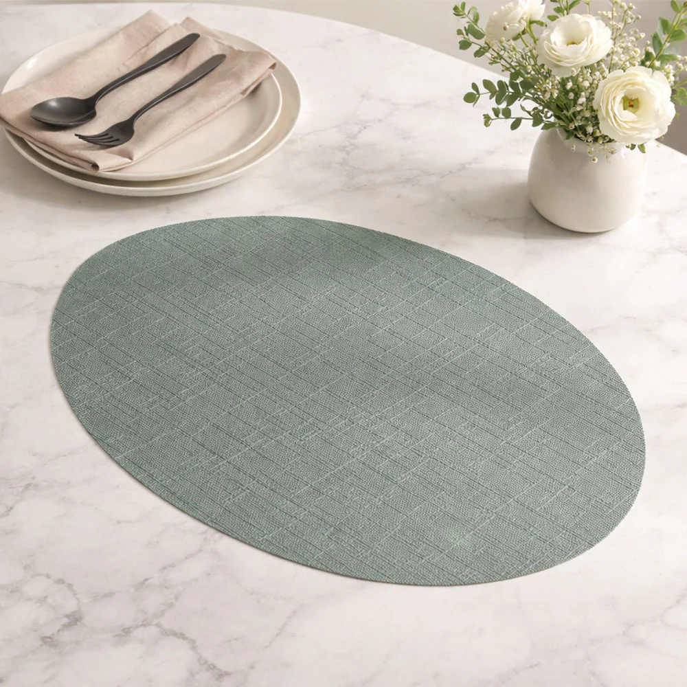 Arrondi Oval Placemats, Set of 2 - Jade - Image 4