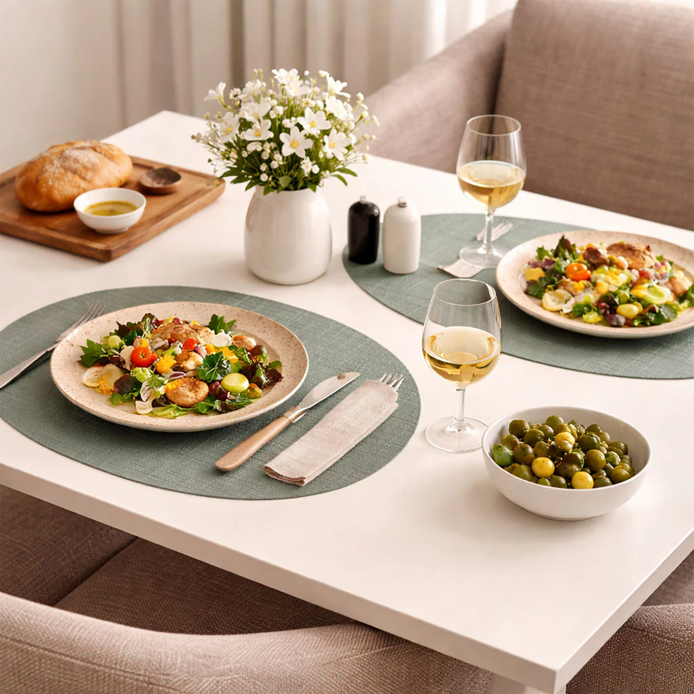 Arrondi Oval Placemats, Set of 2 - Jade - Image 7