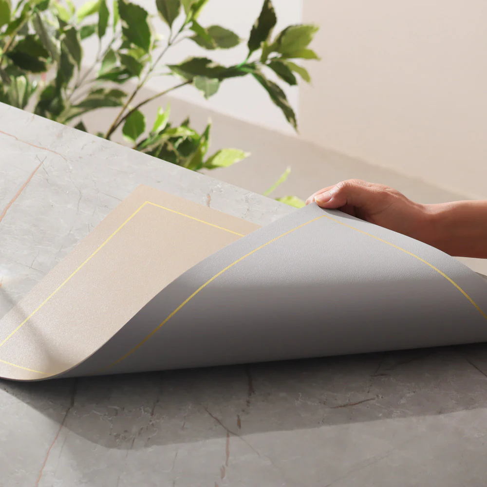 Artem Reversible Placemats, Set of 6 - Beige & Grey - Image 4
