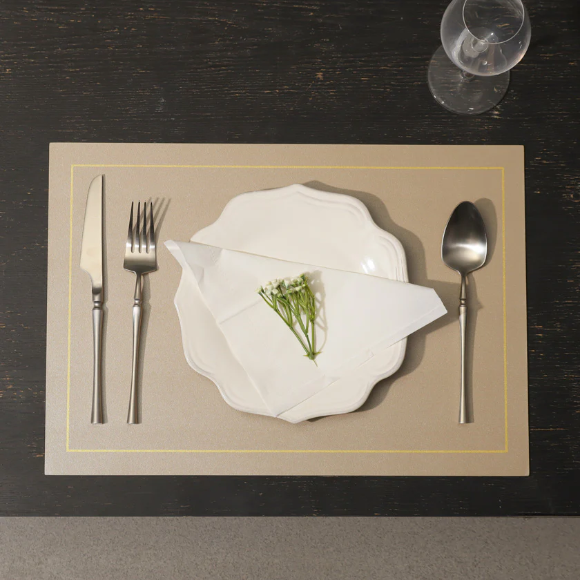 Artem Reversible Placemats, Set of 6 - Beige & Grey - Image 5