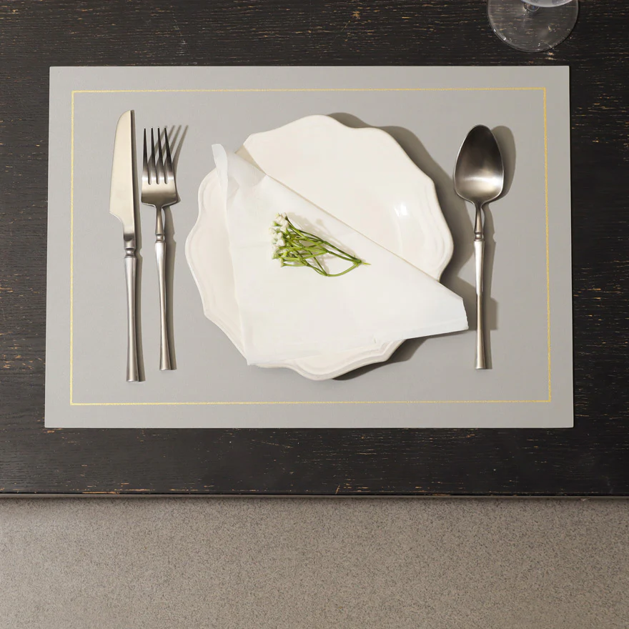 Artem Reversible Placemats, Set of 6 - Beige & Grey - Image 6
