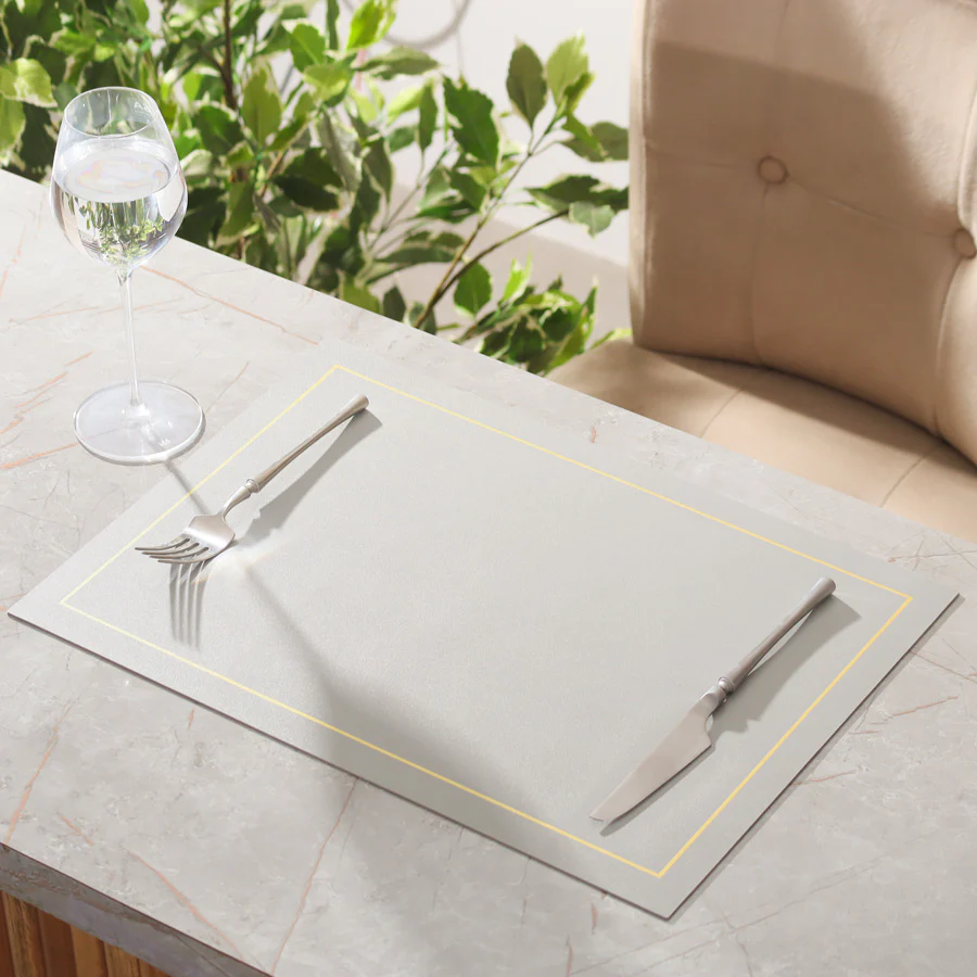 Artem Reversible Placemats, Set of 6 - Green & Grey - Image 4