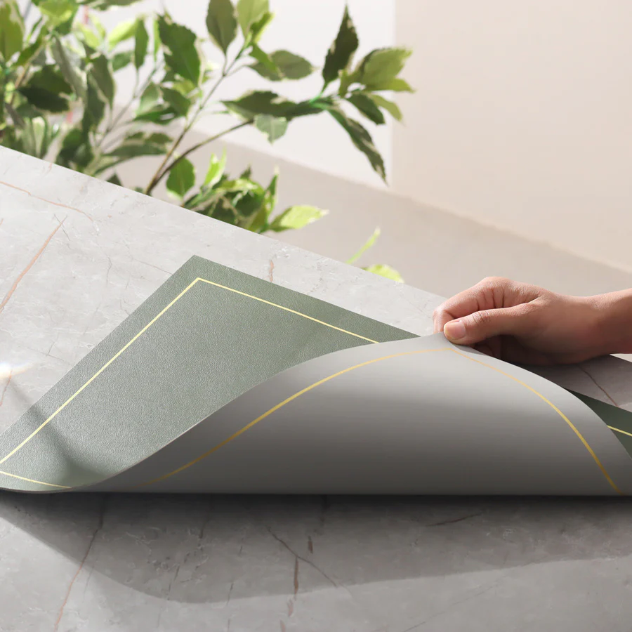 Artem Reversible Placemats, Set of 6 - Green & Grey - Image 5