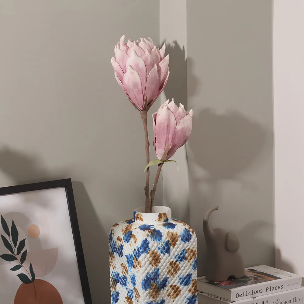 Artichoke Flowers Faux Stem - Pink