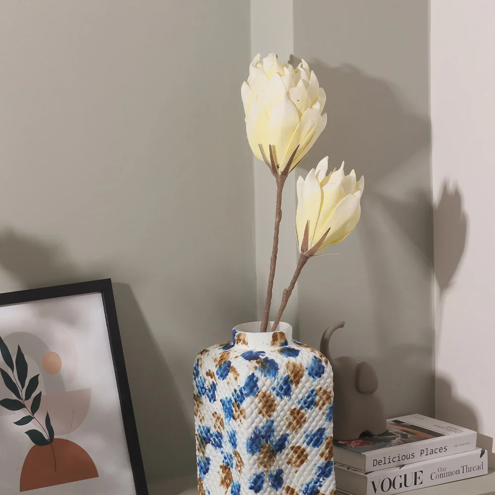Artichoke Flowers Faux Stem - Yellow