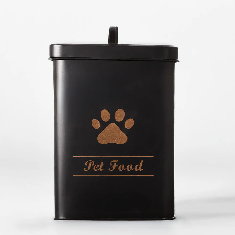 Asilo Metal Pet Food Storage Box - Black Gold - Image 3