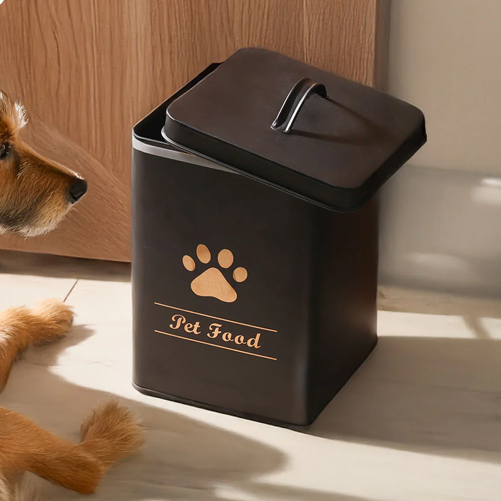 Asilo Metal Pet Food Storage Box - Black Gold - Image 4