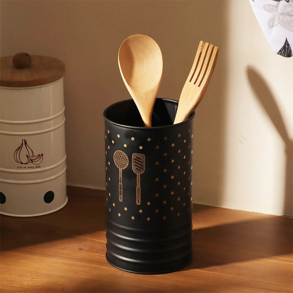 Asilo Metal Utensil Holder - Black Gold