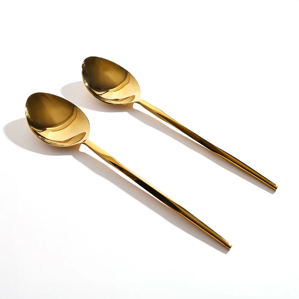 Astor Serving Spoons, Set of 2 - Gold - Image 3