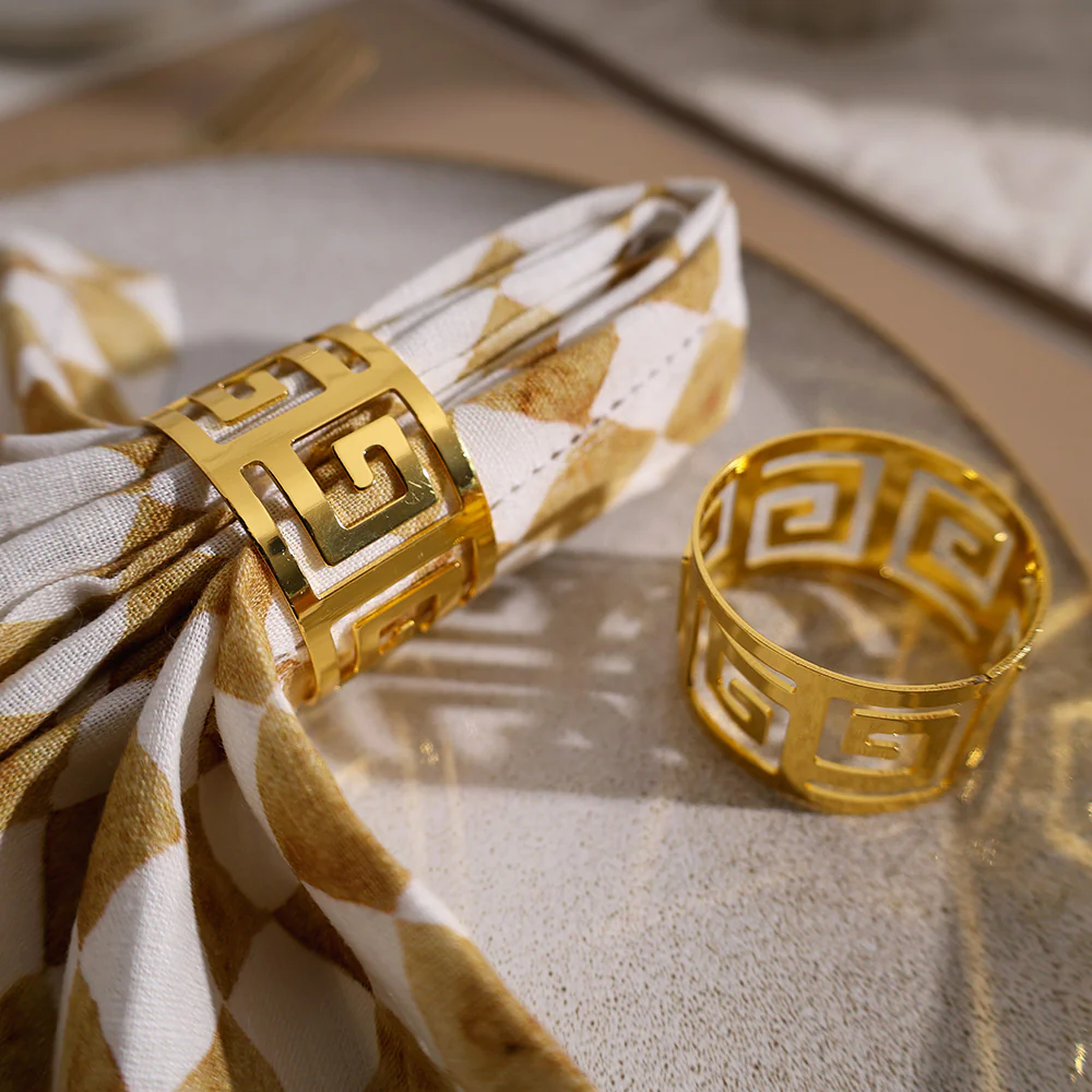 Astra Napkin Rings, Set of 6 - Gold - Image 5