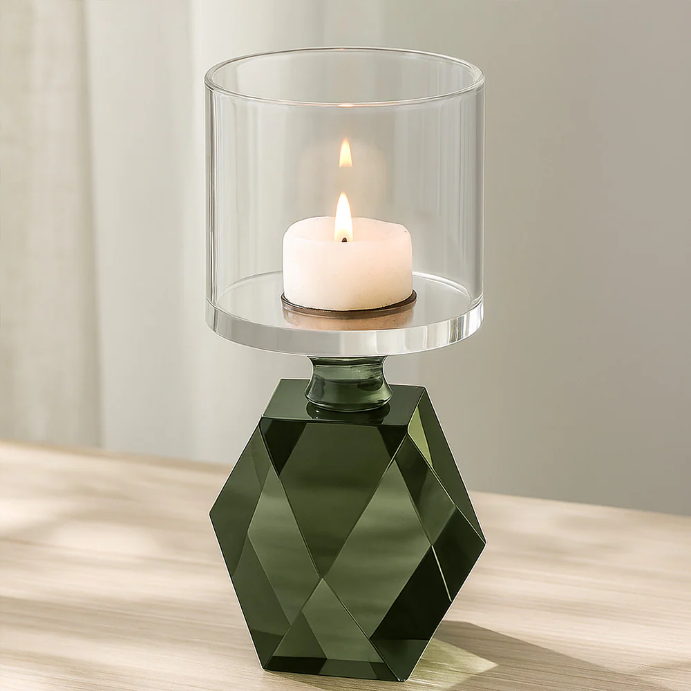 Astrid Crystal Candle Holder - Teal - Image 4