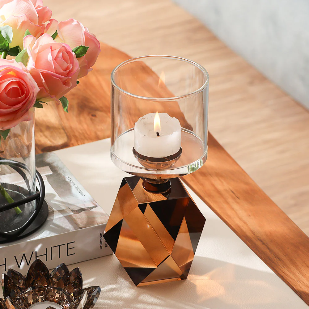 Astrid Crystal Candle Holder - Umber - Image 2