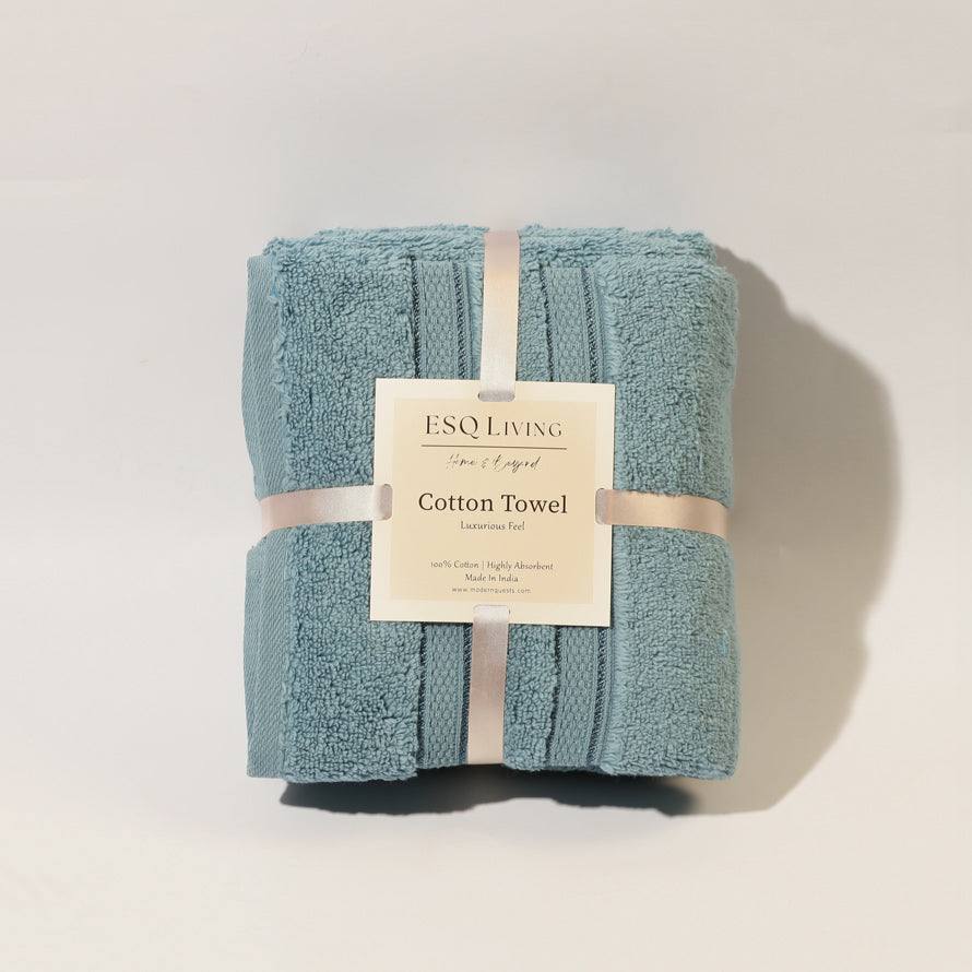 Atelier Egyptian Cotton Hand Towels, Set of 2 - Blue - Image 3