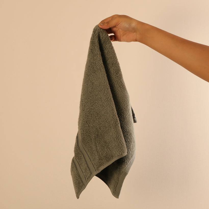 Atelier Egyptian Cotton Hand Towels, Set of 2 - Dusty Olive - Image 4