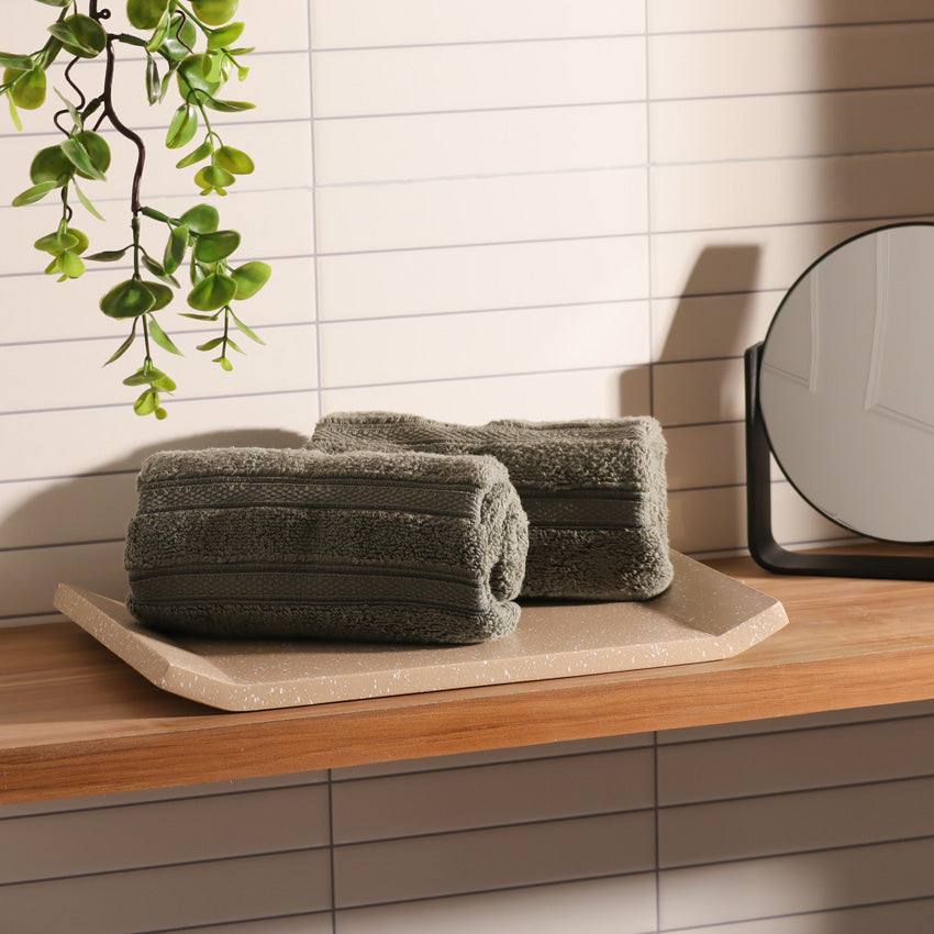 Atelier Egyptian Cotton Hand Towels, Set of 2 - Dusty Olive - Image 5