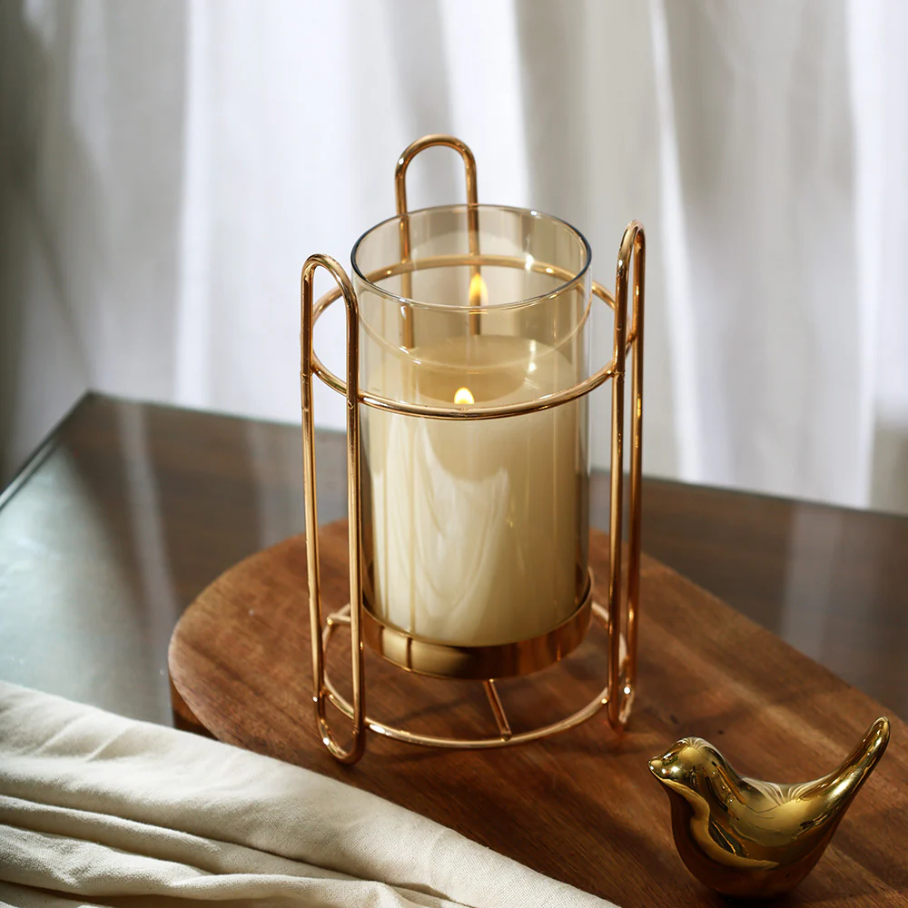 Athena Wireframe Candle Holder - Gold - Image 2