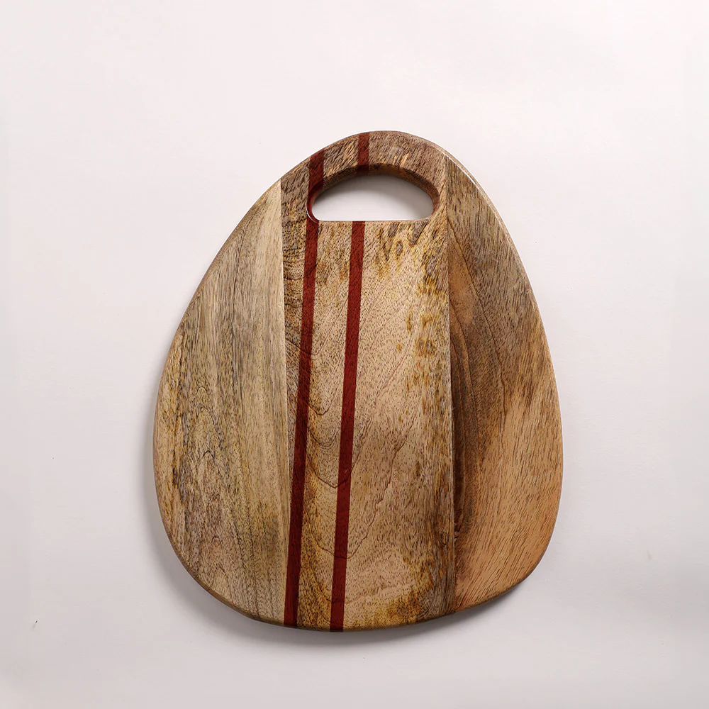 Athena Wooden Trigonal Chopping Board - Natural Red - Image 3