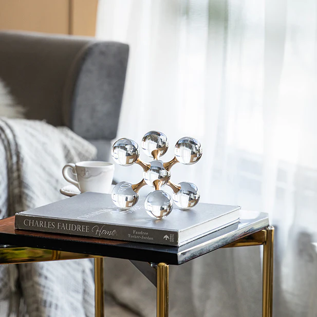 Atom Decorative Sculpture Medium - Clear Gold - Image 10