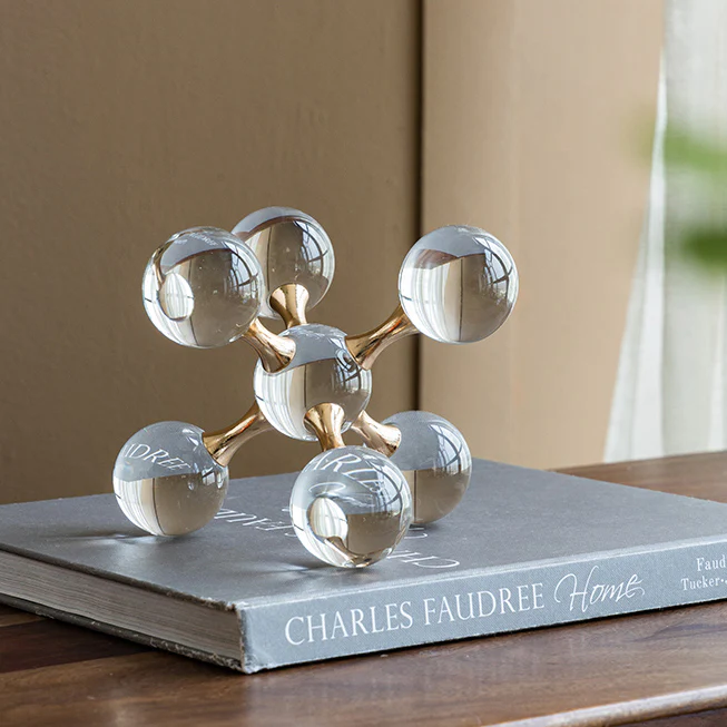 Atom Decorative Sculpture Medium - Clear Gold - Image 2