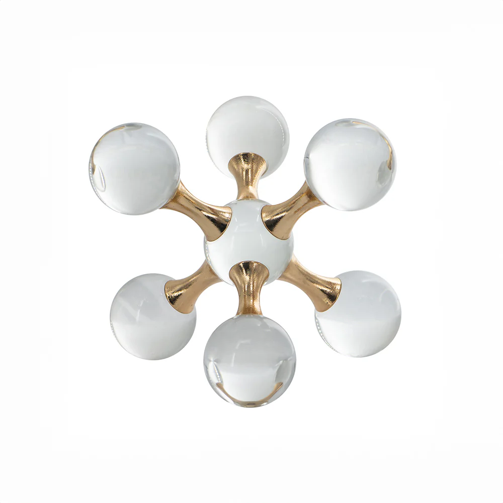 Atom Decorative Sculpture Medium - Clear Gold - Image 3
