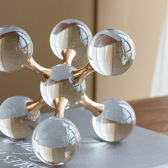 Atom Decorative Sculpture Medium - Clear Gold - Image 5