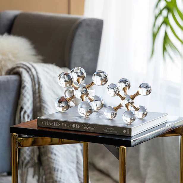 Atom Decorative Sculpture Small - Clear Gold - Image 12