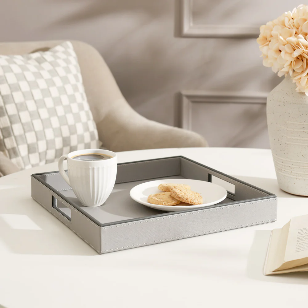Auber Square Serving Tray Medium - Light Grey - Image 5