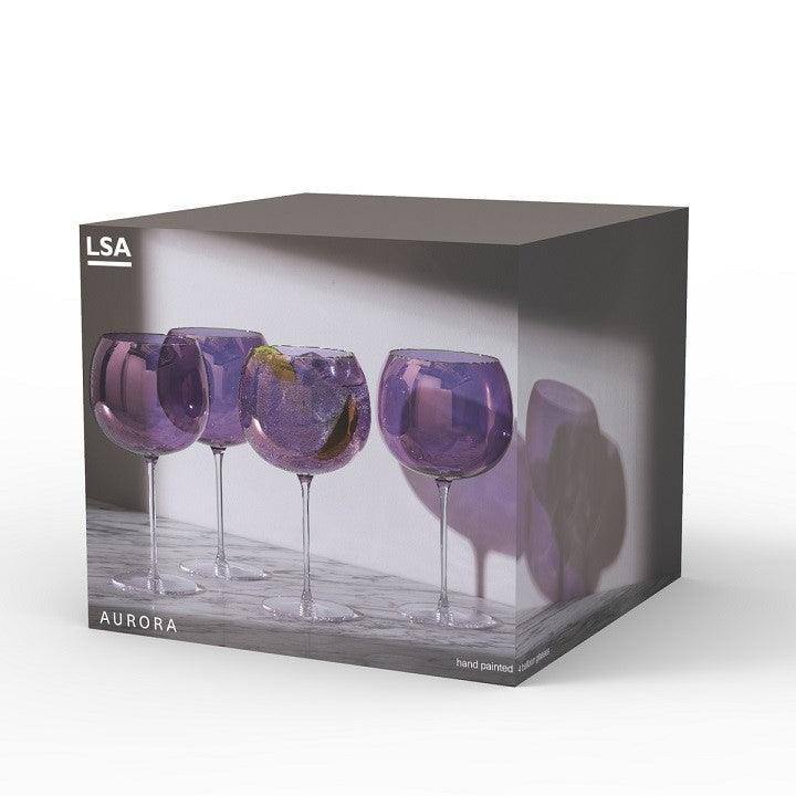 Aurora Balloon Glasses 680ml, Set of 4 - Polar Violet - Image 5