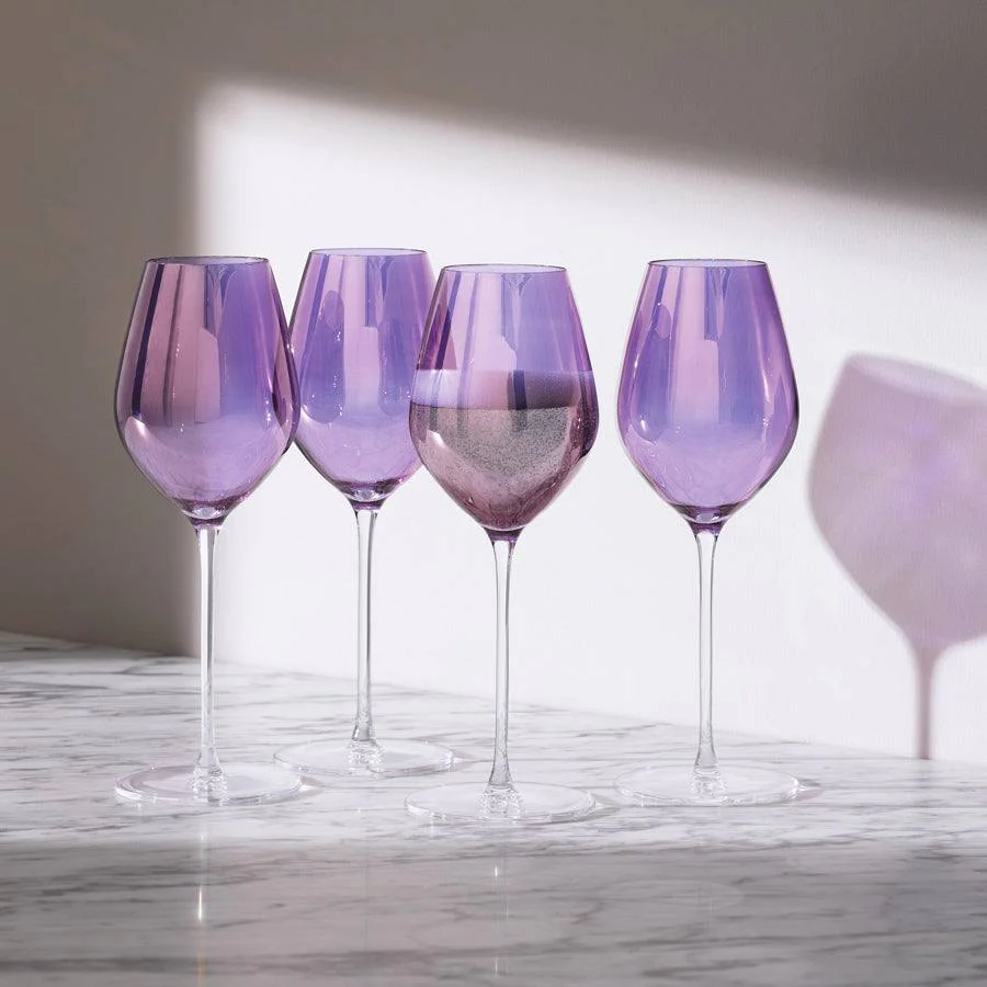 Aurora Champagne Tulip Glasses 285ml, Set of 4 - Polar Violet