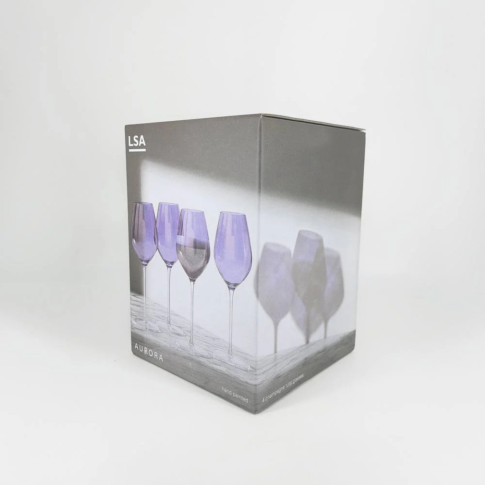 Aurora Champagne Tulip Glasses 285ml, Set of 4 - Polar Violet - Image 6