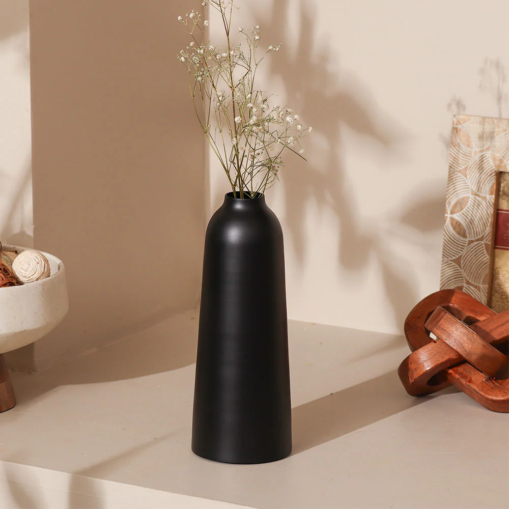 Aurora Metal Vase Medium - Black - Image 5