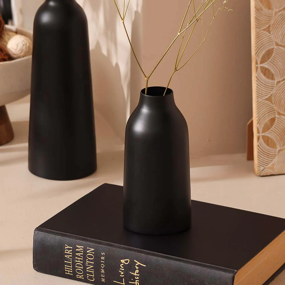Aurora Metal Vase Small - Black - Image 5