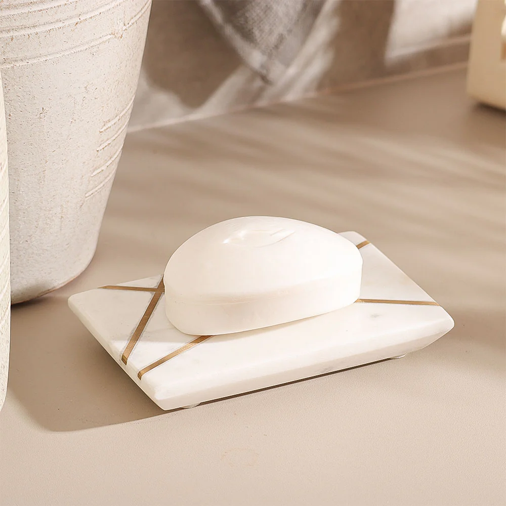 Aurum Marble Soap Dish - White Gold - Image 2
