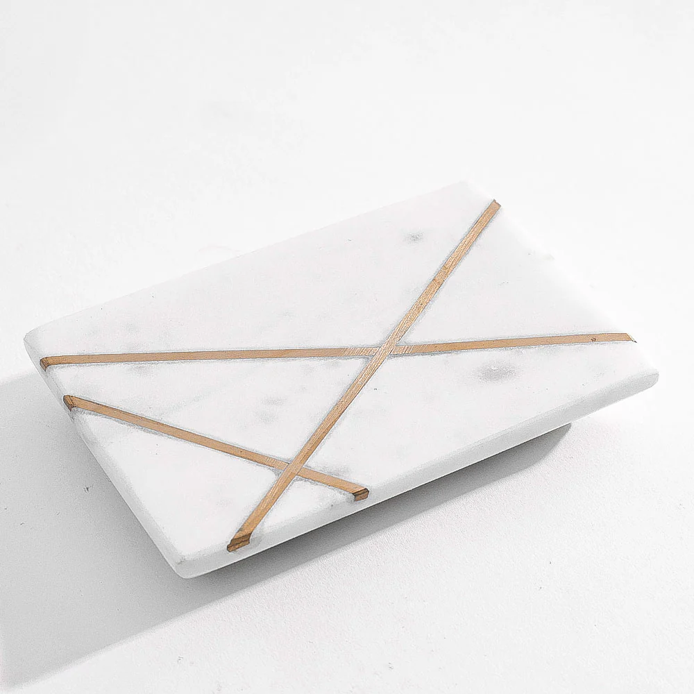 Aurum Marble Soap Dish - White Gold - Image 3