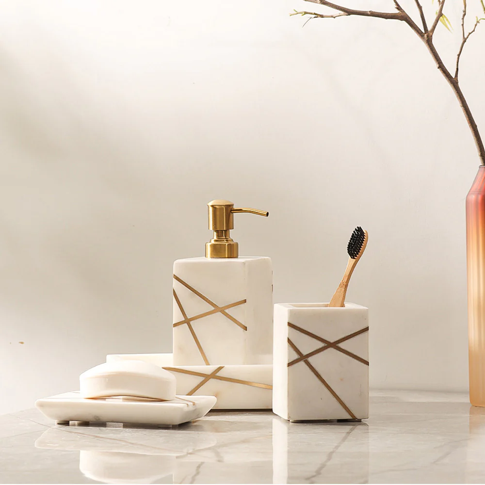 Aurum Marble Soap Dish - White Gold - Image 5
