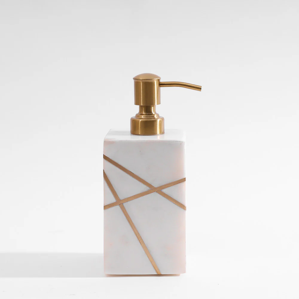 Aurum Marble Soap Dispenser - White Gold - Image 4