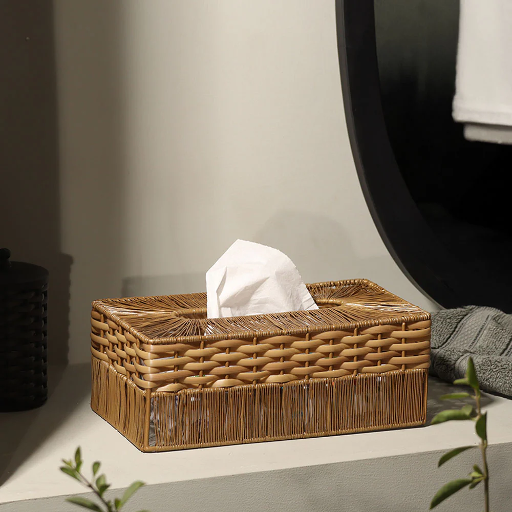 Ava Tissue Box Cover - Honey Gold