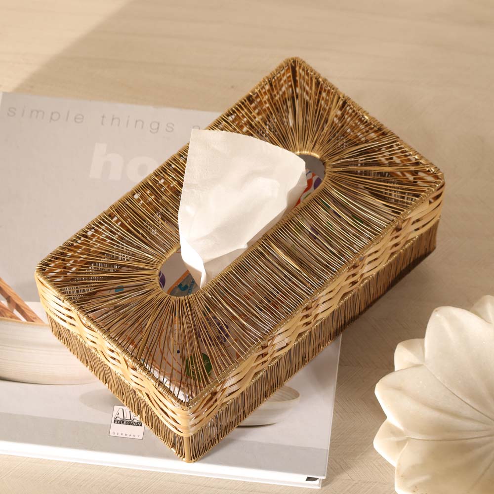 Ava Tissue Box Cover - Honey Gold - Image 3