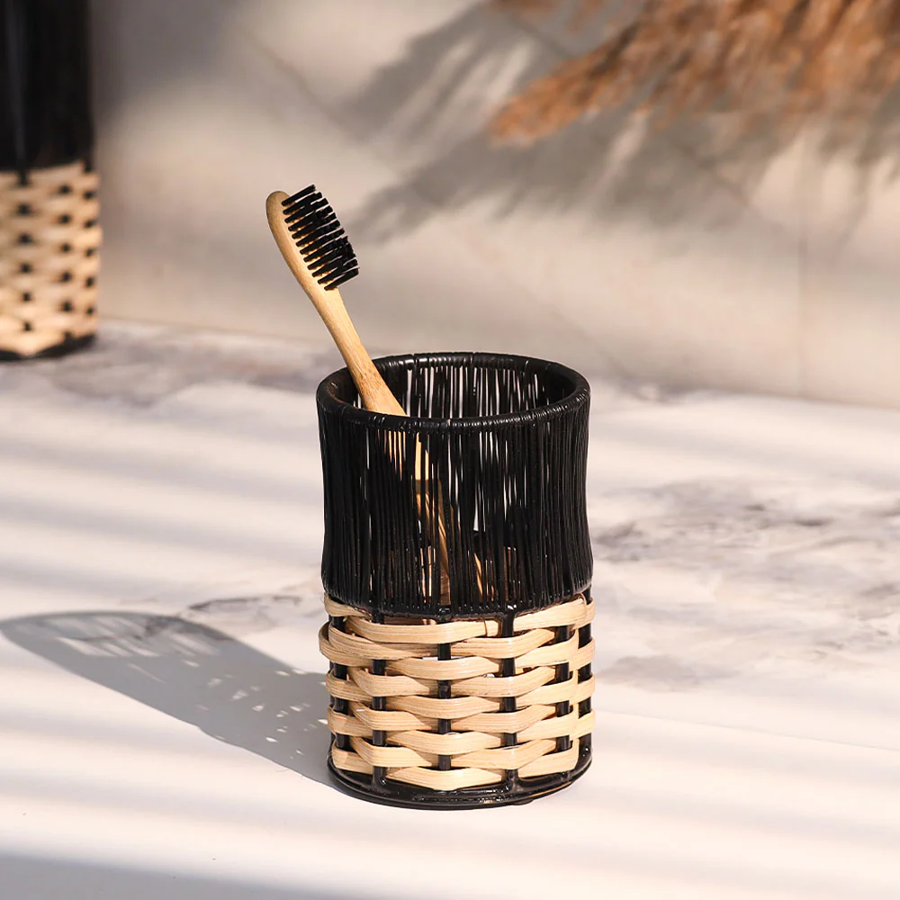 Ava Toothbrush Tumbler - Beige Black - Image 5